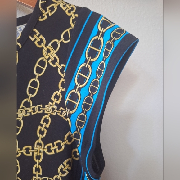 Michael Kors Keegan Chain Link Cap Sleeve Stretch Dress Womens Size M - Picture 3 of 7